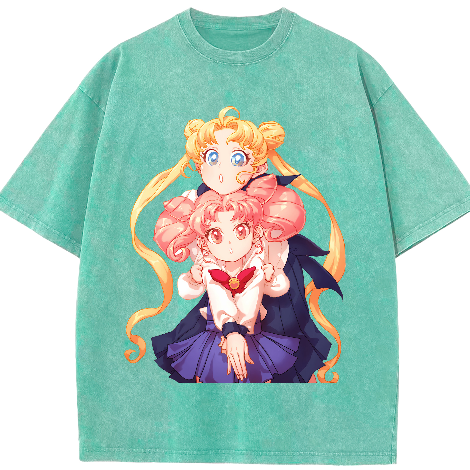 （画像用） 美少女戦士セーラームーン 愛野 美奈子 あいの みなこ Sailor Moon Aino Minako 綿100% ヴィンテージ風 半袖Tシャツ（フロントプリント）